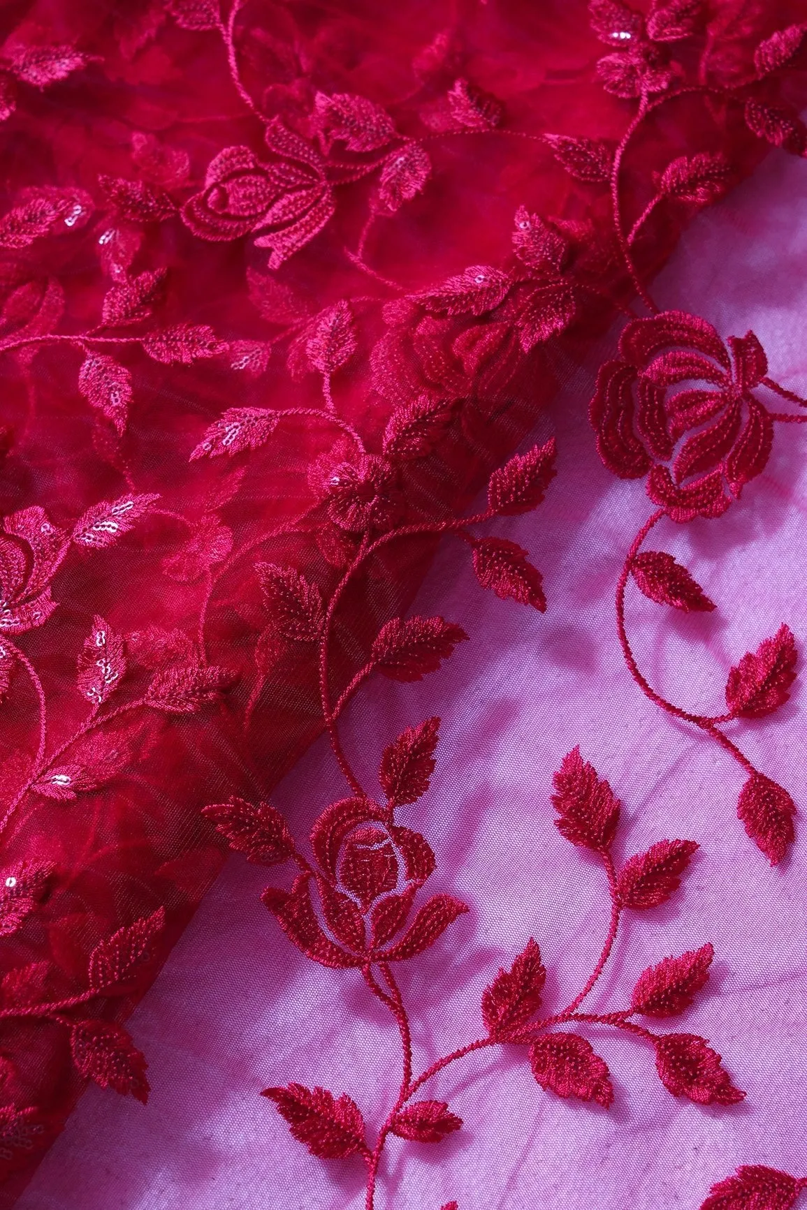 Cherry Red Saree set (2 Piece)