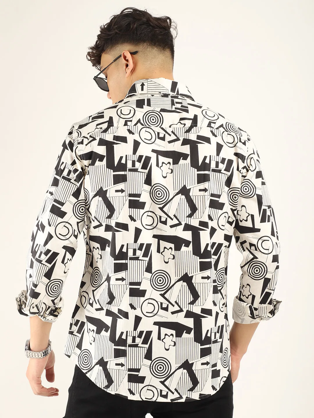 Chess Codd Black Combine Print Full Sleeve Shirt