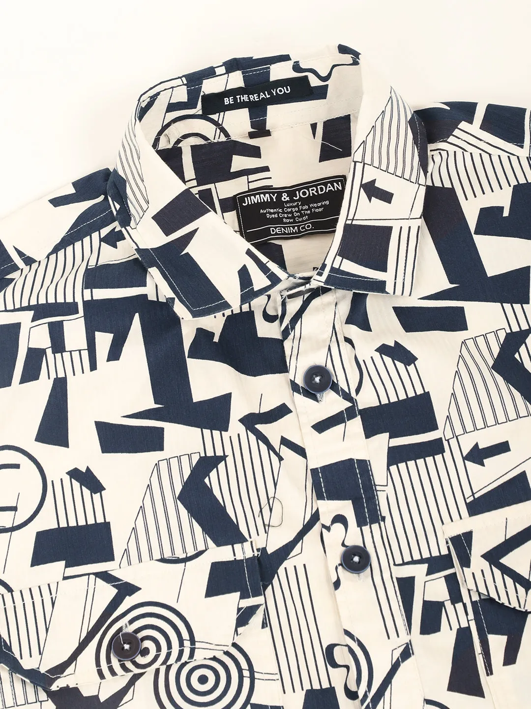 Chess Codd Navy Combine Print Full Sleeve Shirt
