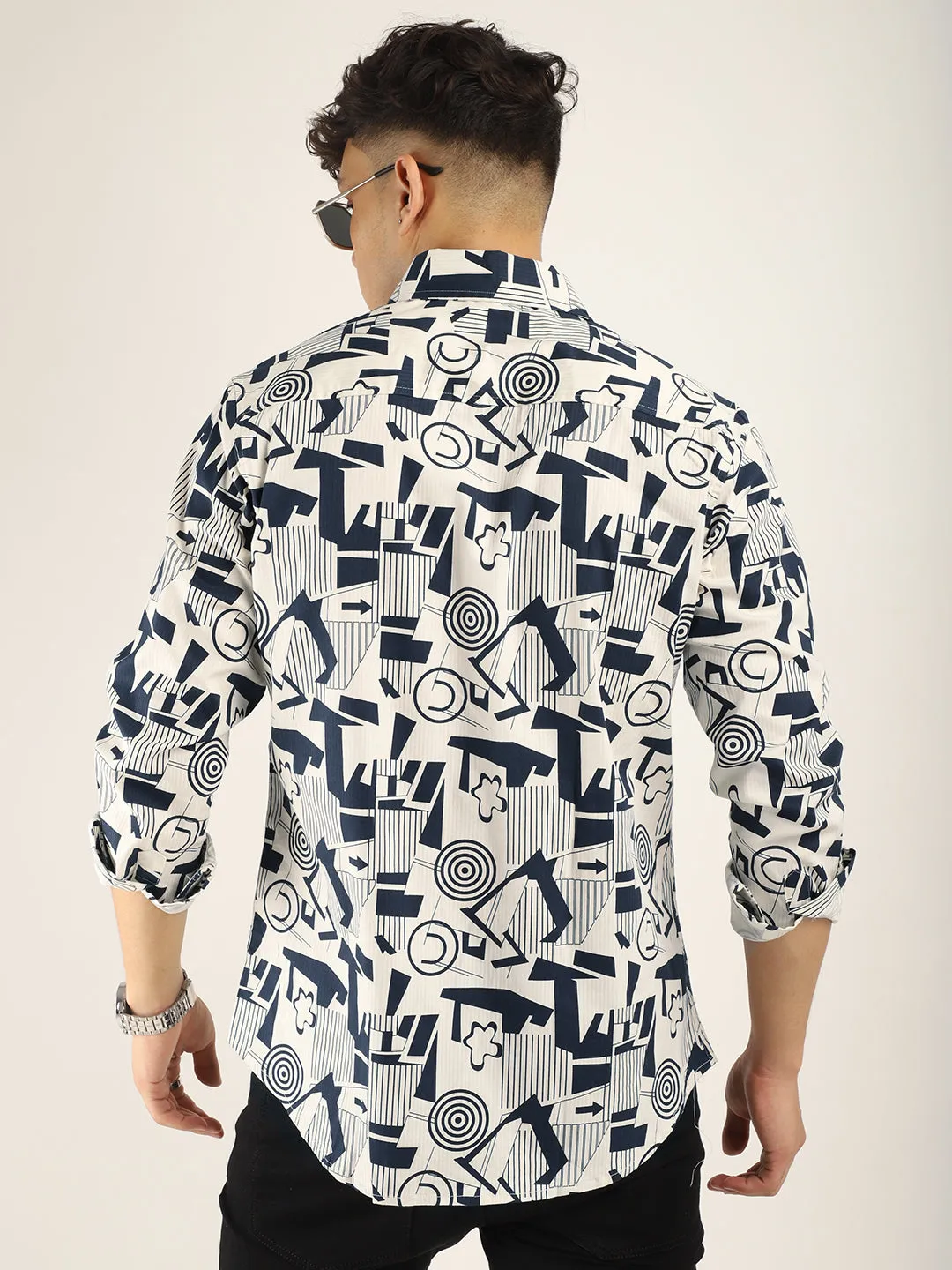 Chess Codd Navy Combine Print Full Sleeve Shirt