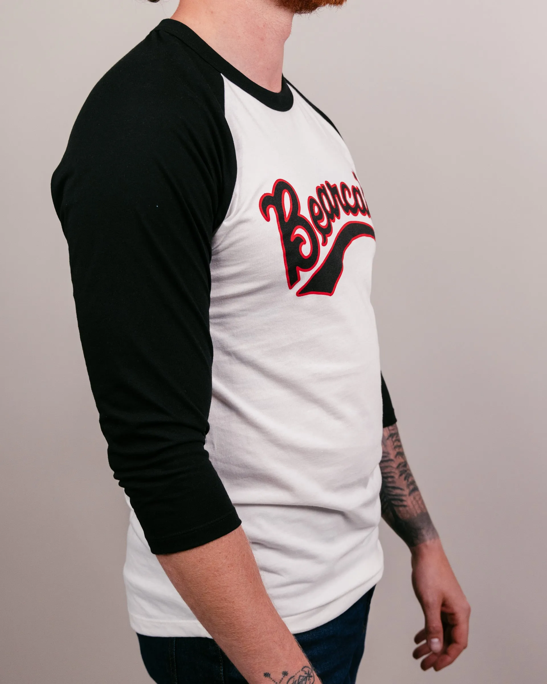 Cincinnati Bearcats Script White & Black Raglan