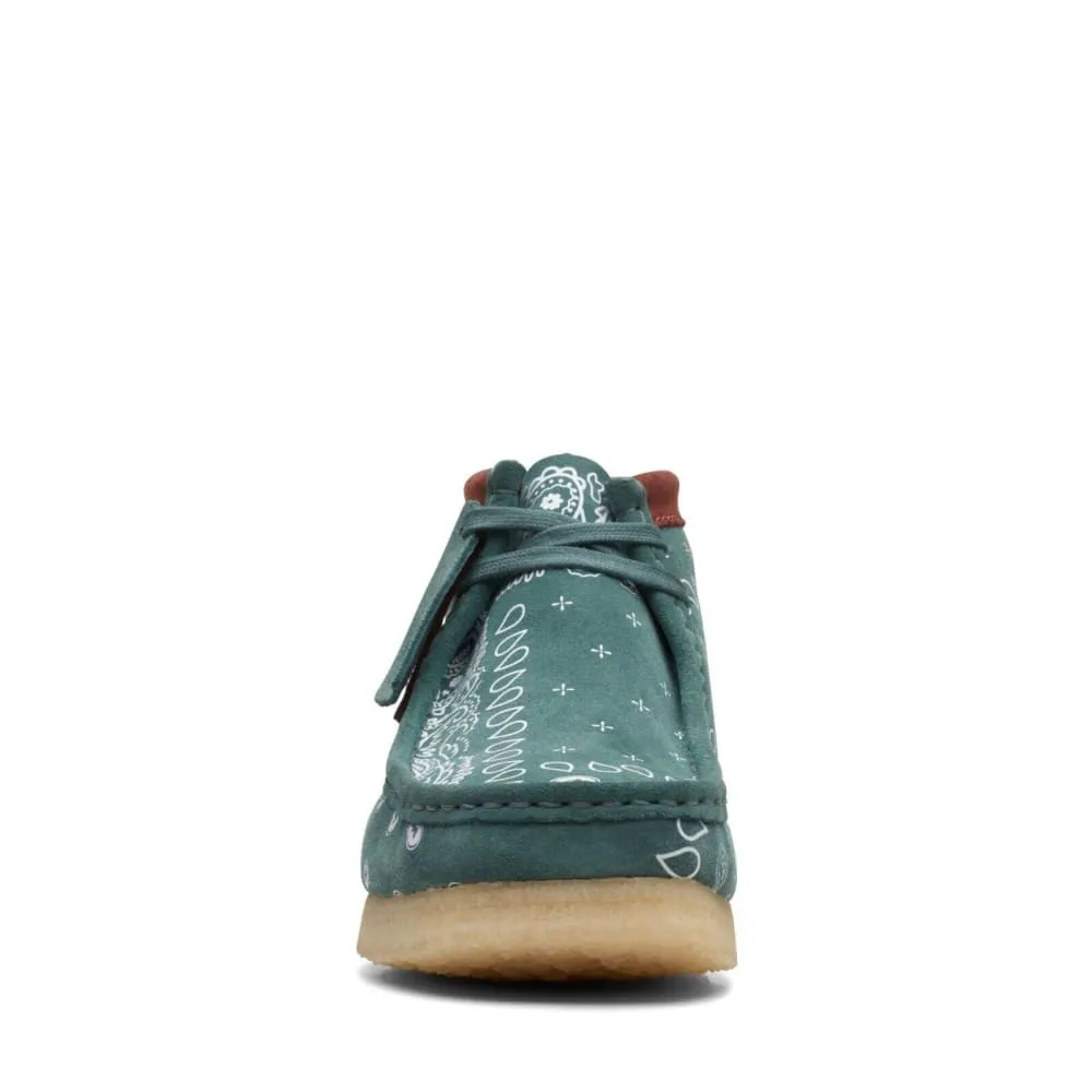 Clarks Originals Wallabee Boot Bandana Men's Green Paisley Suede 26168803