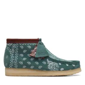 Clarks Originals Wallabee Boot Bandana Men's Green Paisley Suede 26168803