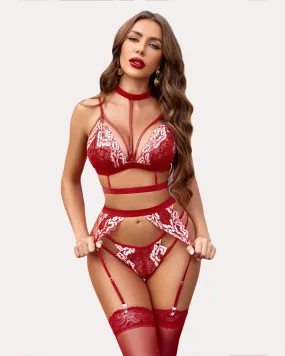 Color Lace Bra And Panty Set
