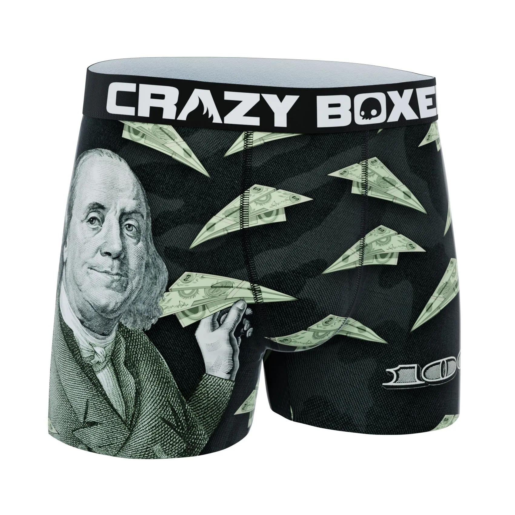 CRAZYBOXER Money Dollars Box Men's Boxer Briefs (Creative Packaging)