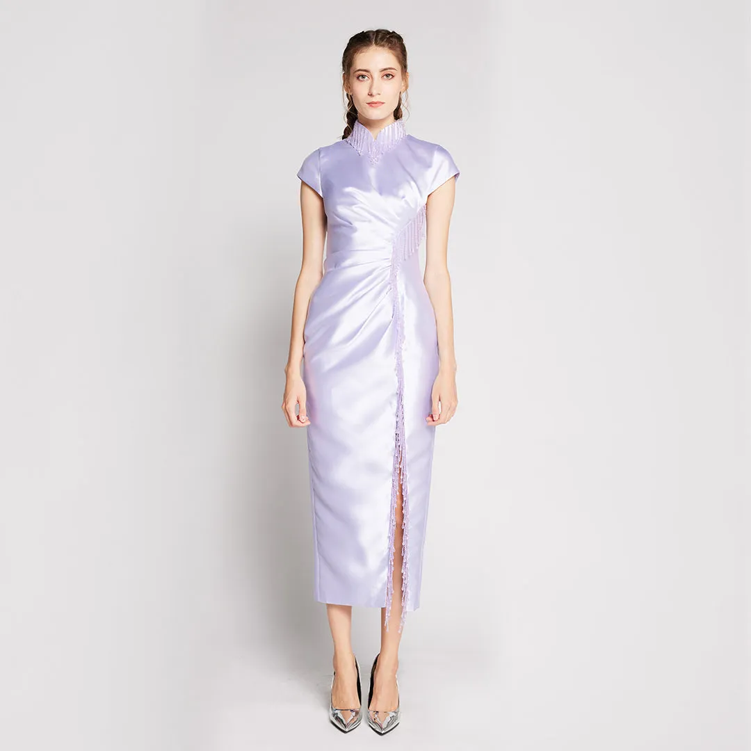 Crystal Pleated Qipao