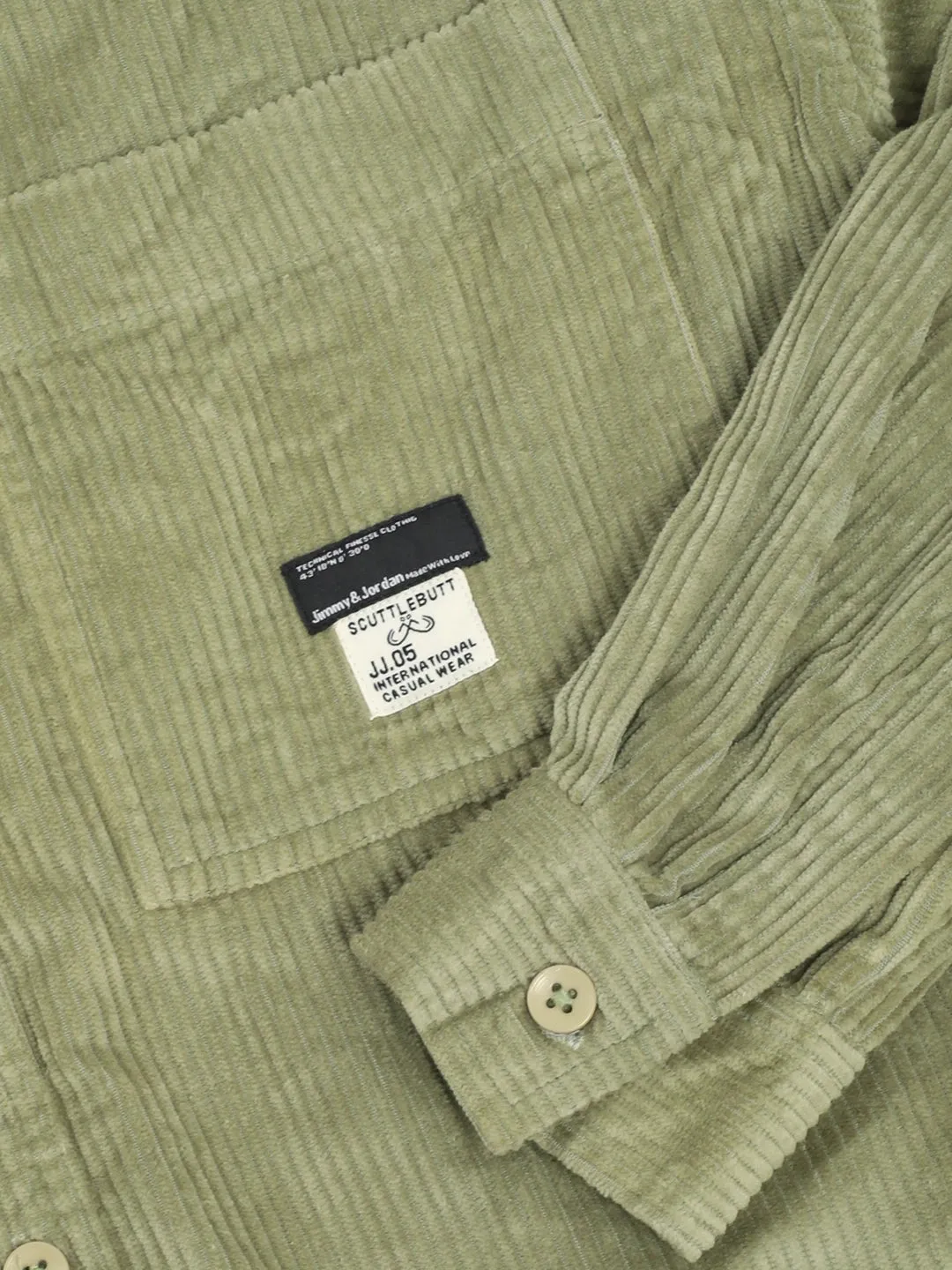 Fabric Corduroy Mint Green Full Sleeve Shirt