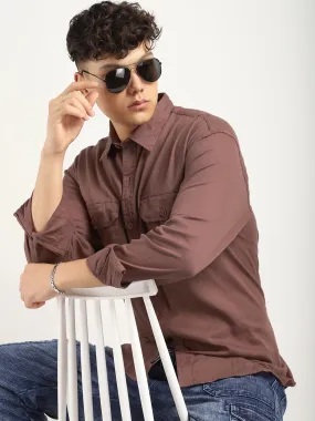 Fabric Drill Prada Peach Full Sleeve Shirt