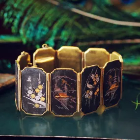 Fan-tastic Vintage Damascene Bracelet