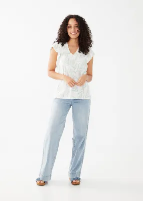 Flutter Sleeve Printed Palm Top