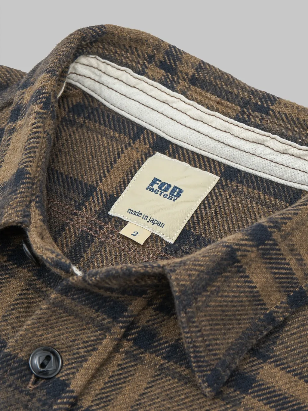 Fob Factory F3497 Nel Check Work Shirt Brown