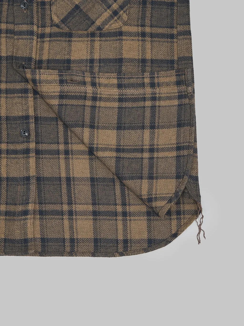 Fob Factory F3497 Nel Check Work Shirt Brown