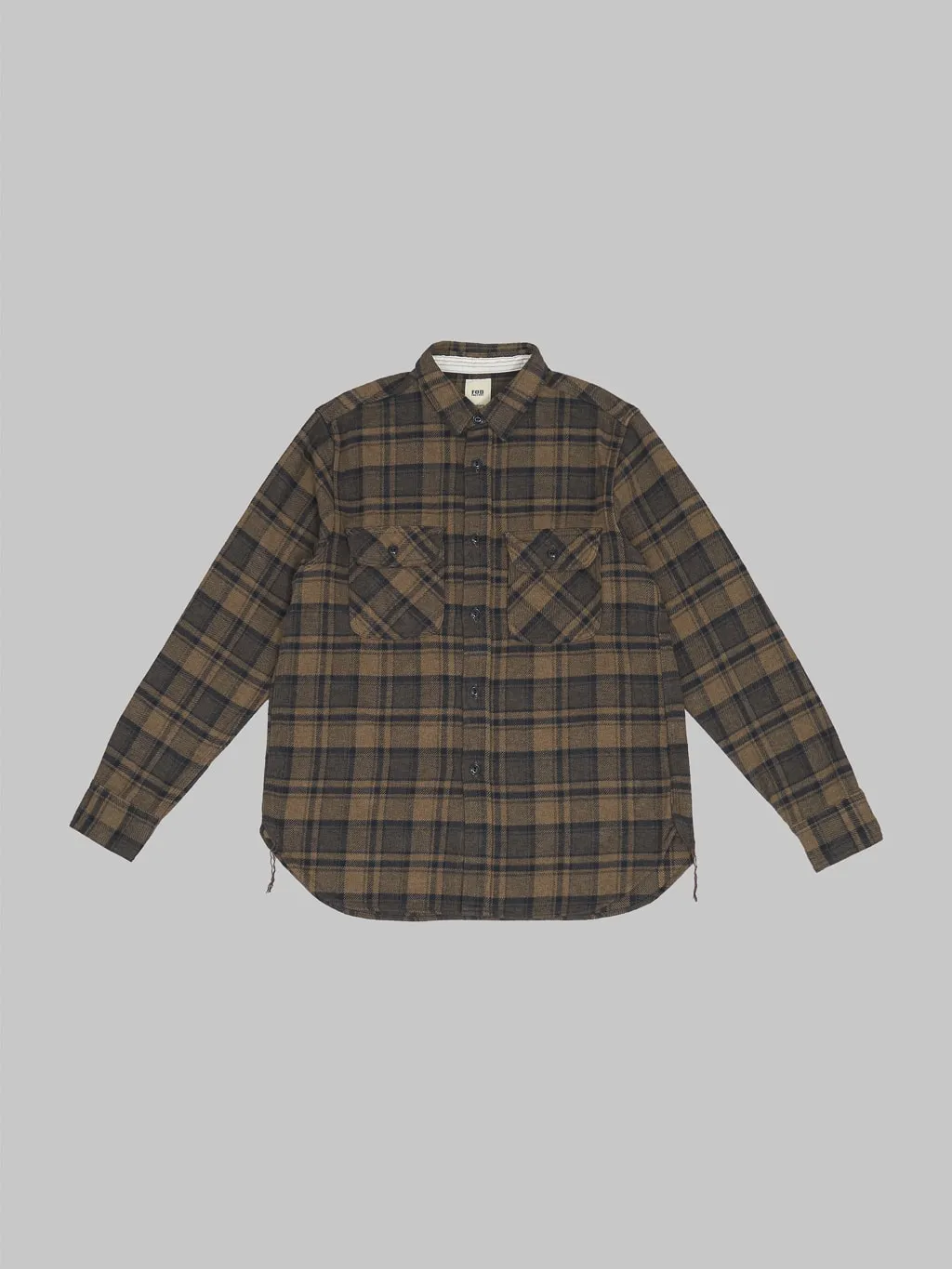 Fob Factory F3497 Nel Check Work Shirt Brown