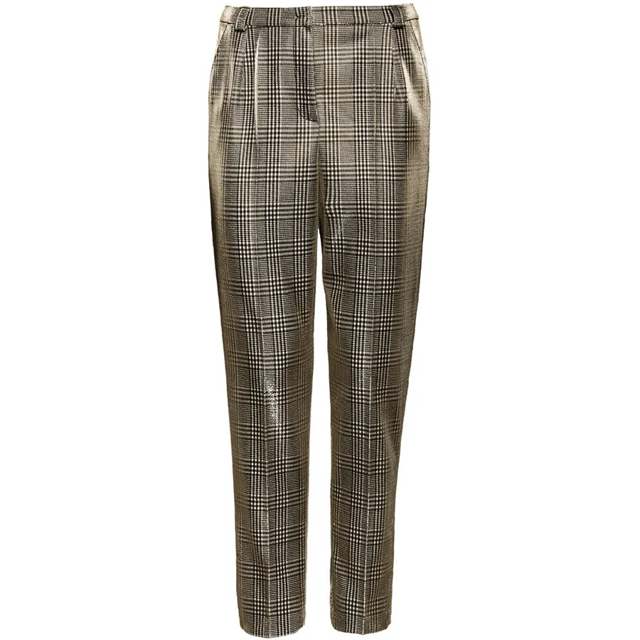 FOLDED PANTS "CARO" IN METALLIC GOLD