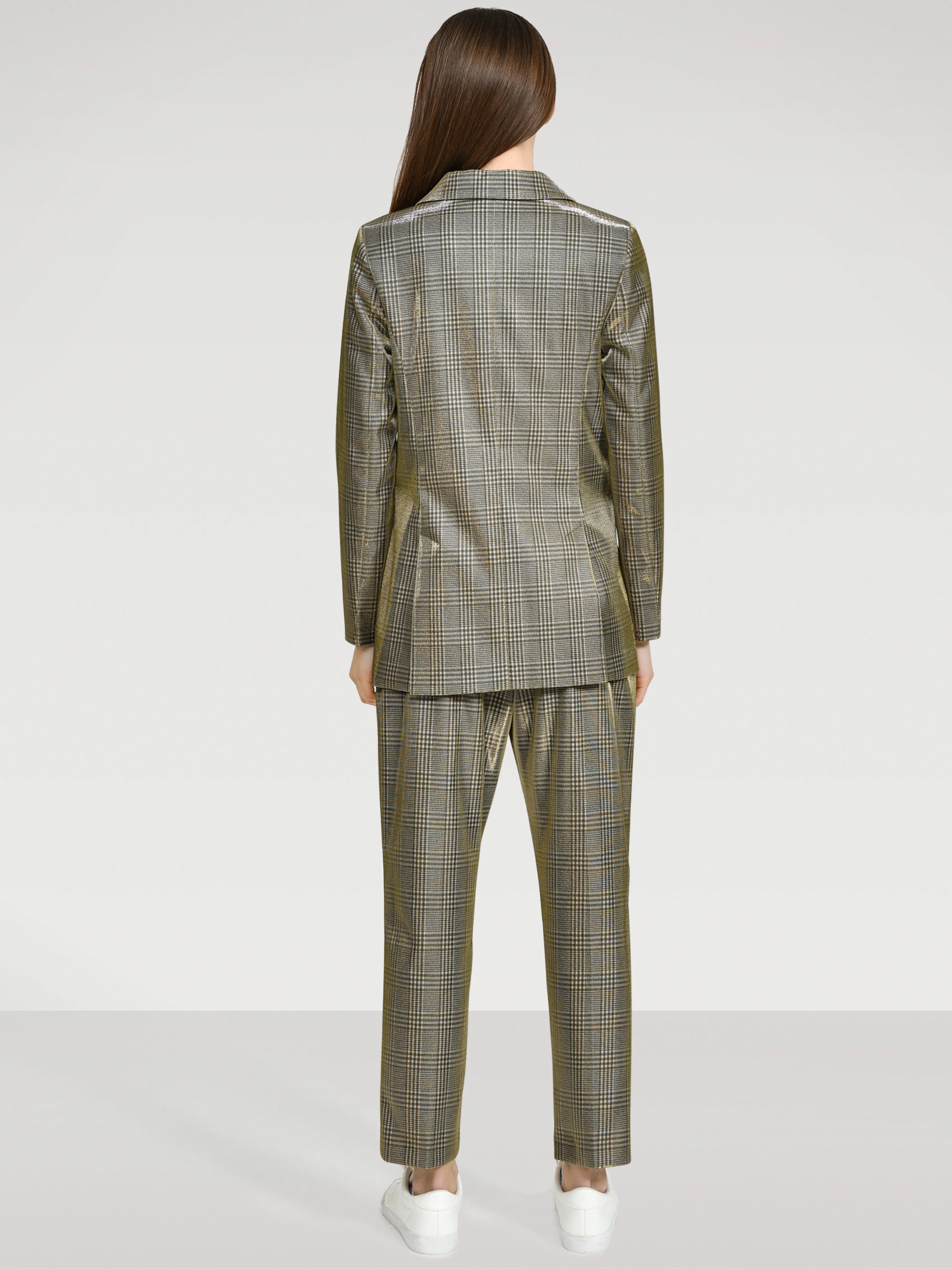 FOLDED PANTS "CARO" IN METALLIC GOLD