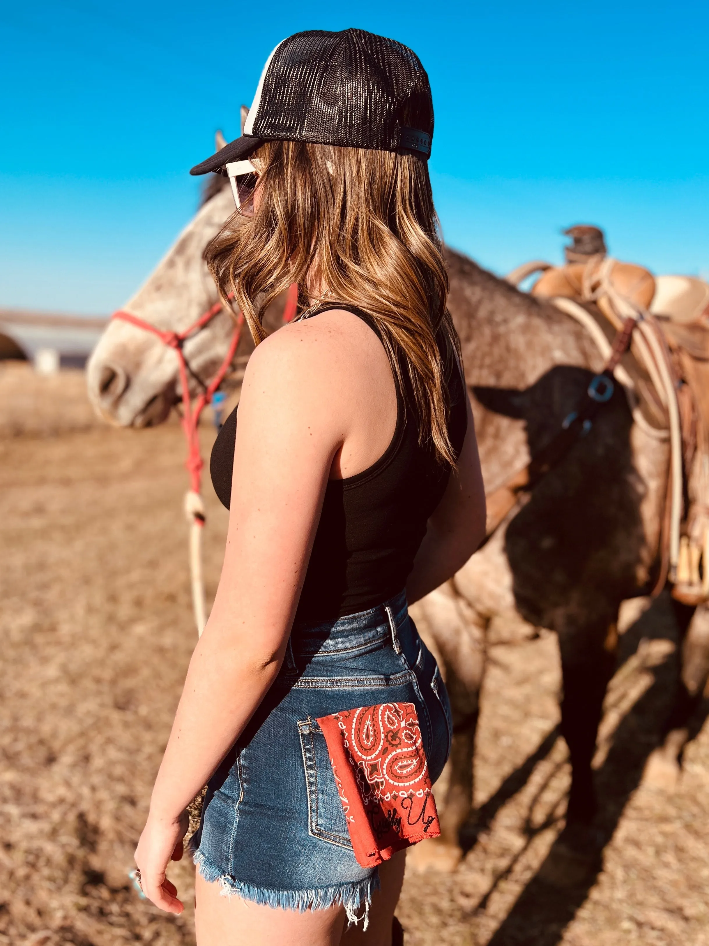 Giddy Up Embroidered Bandana
