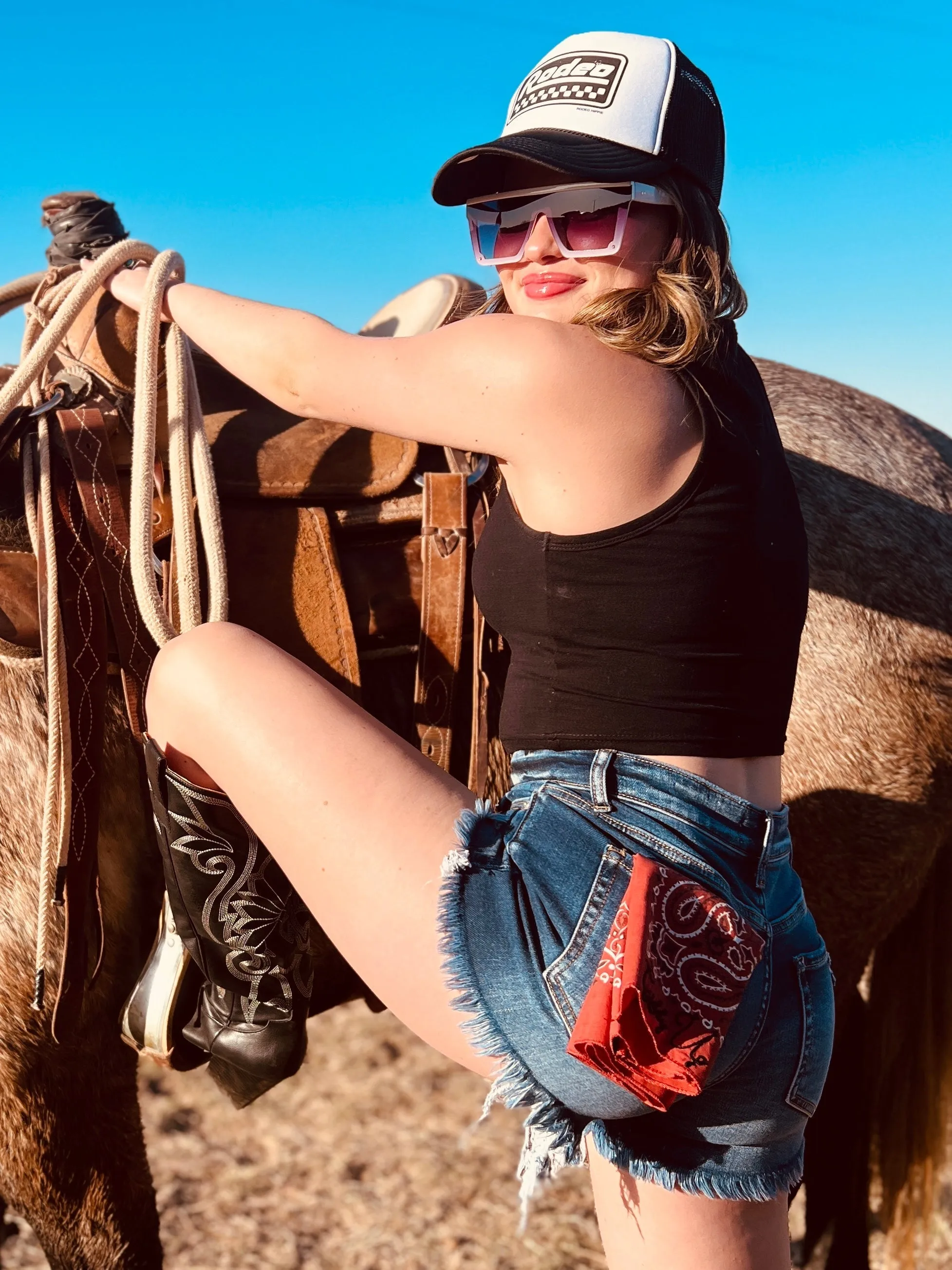 Giddy Up Embroidered Bandana