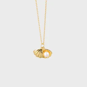 Gold Shell Pearl Necklace