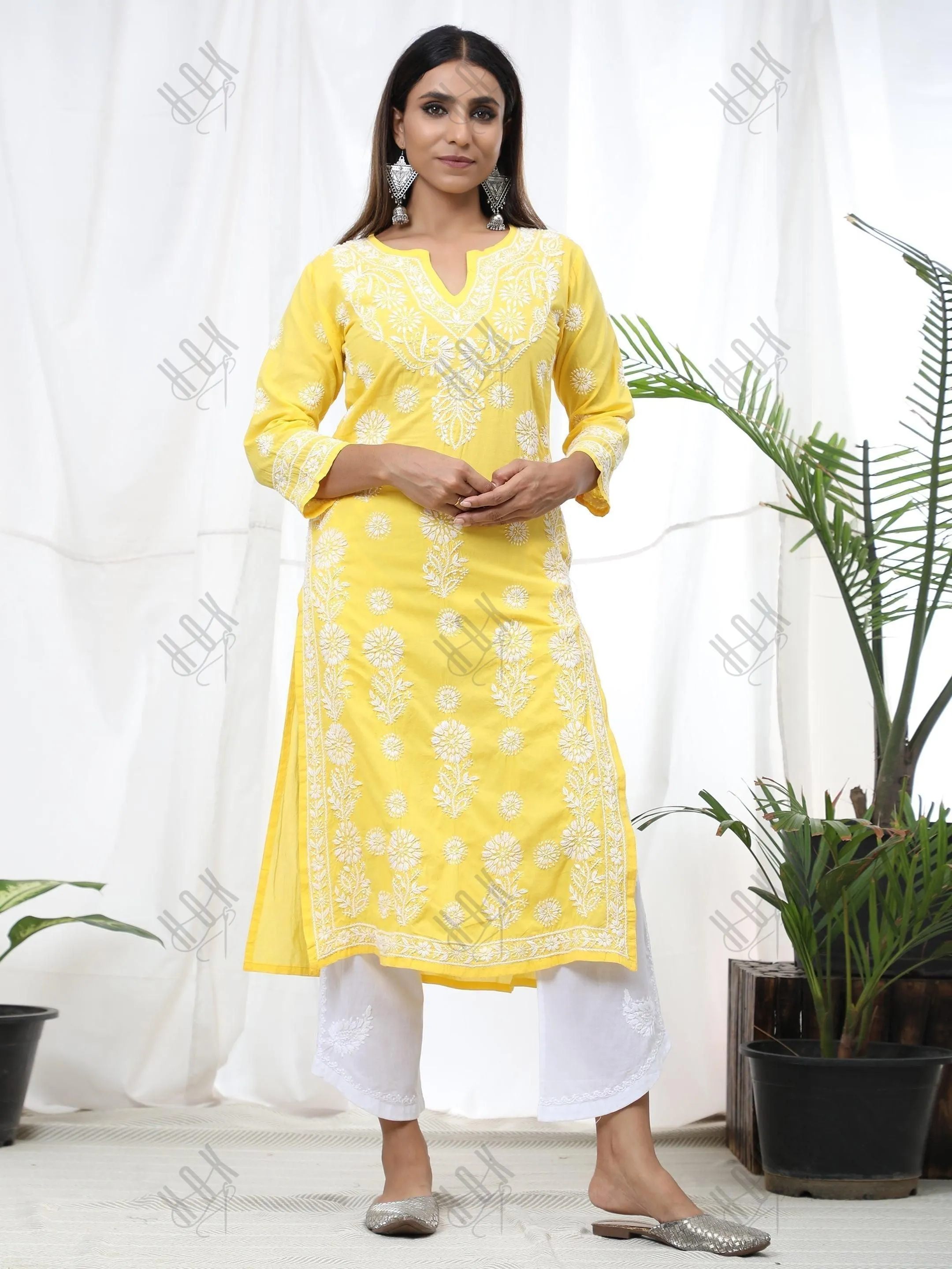 Hand Embroidery Chikankari Long Kurti for Women | Stylish Casual | Fancy