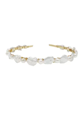 Irregular Freshwater Pearls Handcrafted Hair Band LH002
