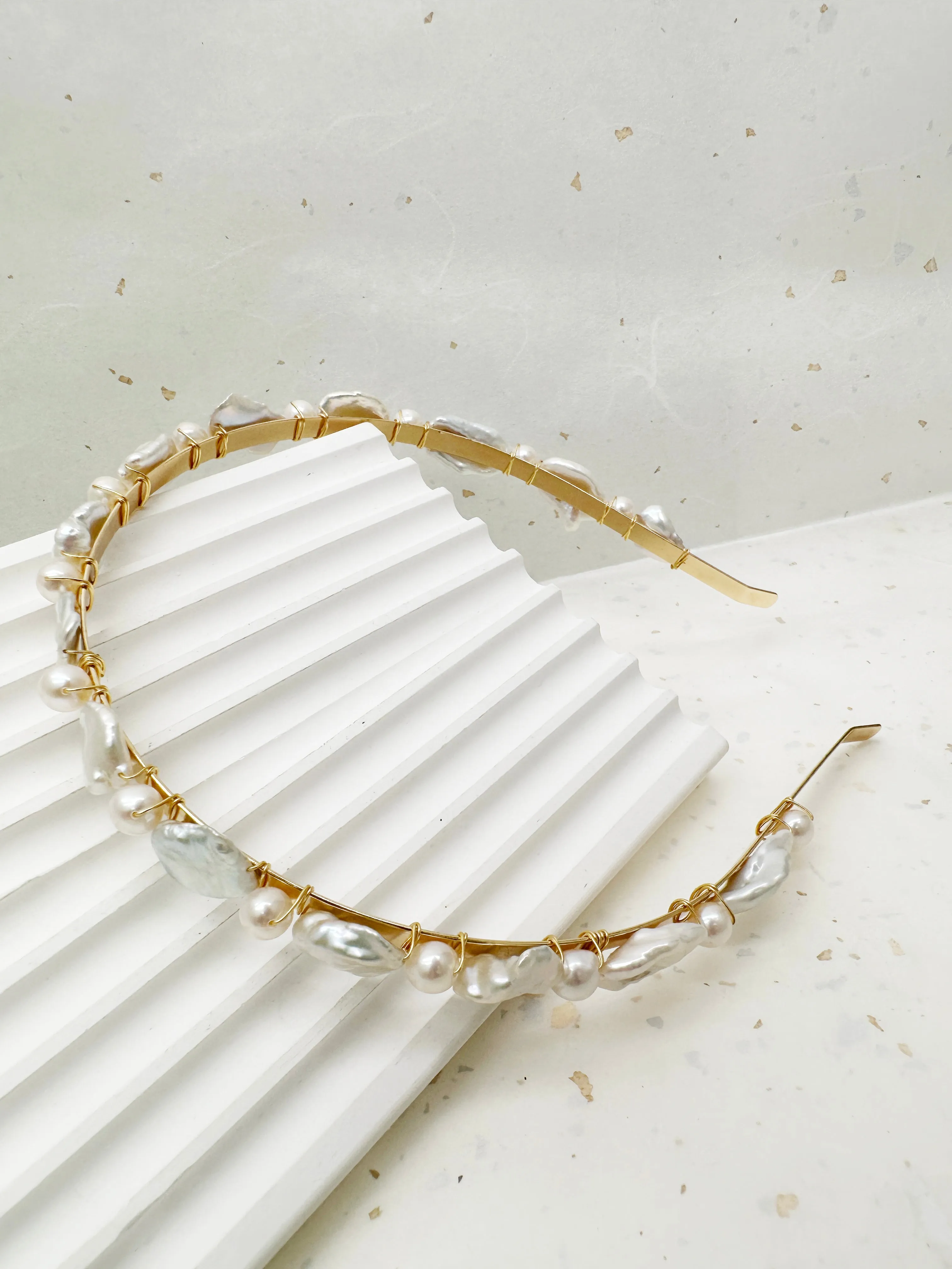 Irregular Freshwater Pearls Handcrafted Hair Band LH002
