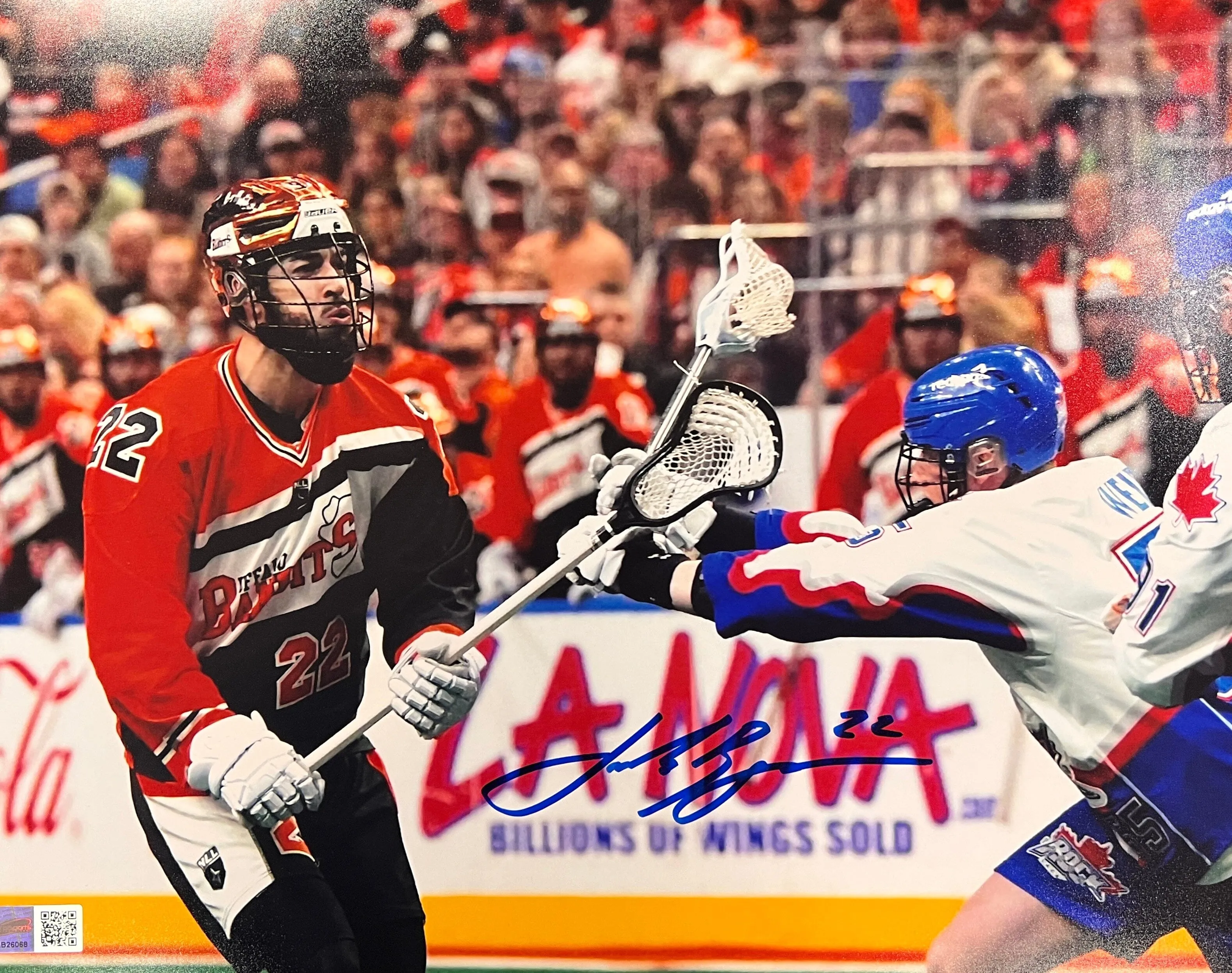 Josh Byrne Signed Shooting Close-up vs Toronto Photo