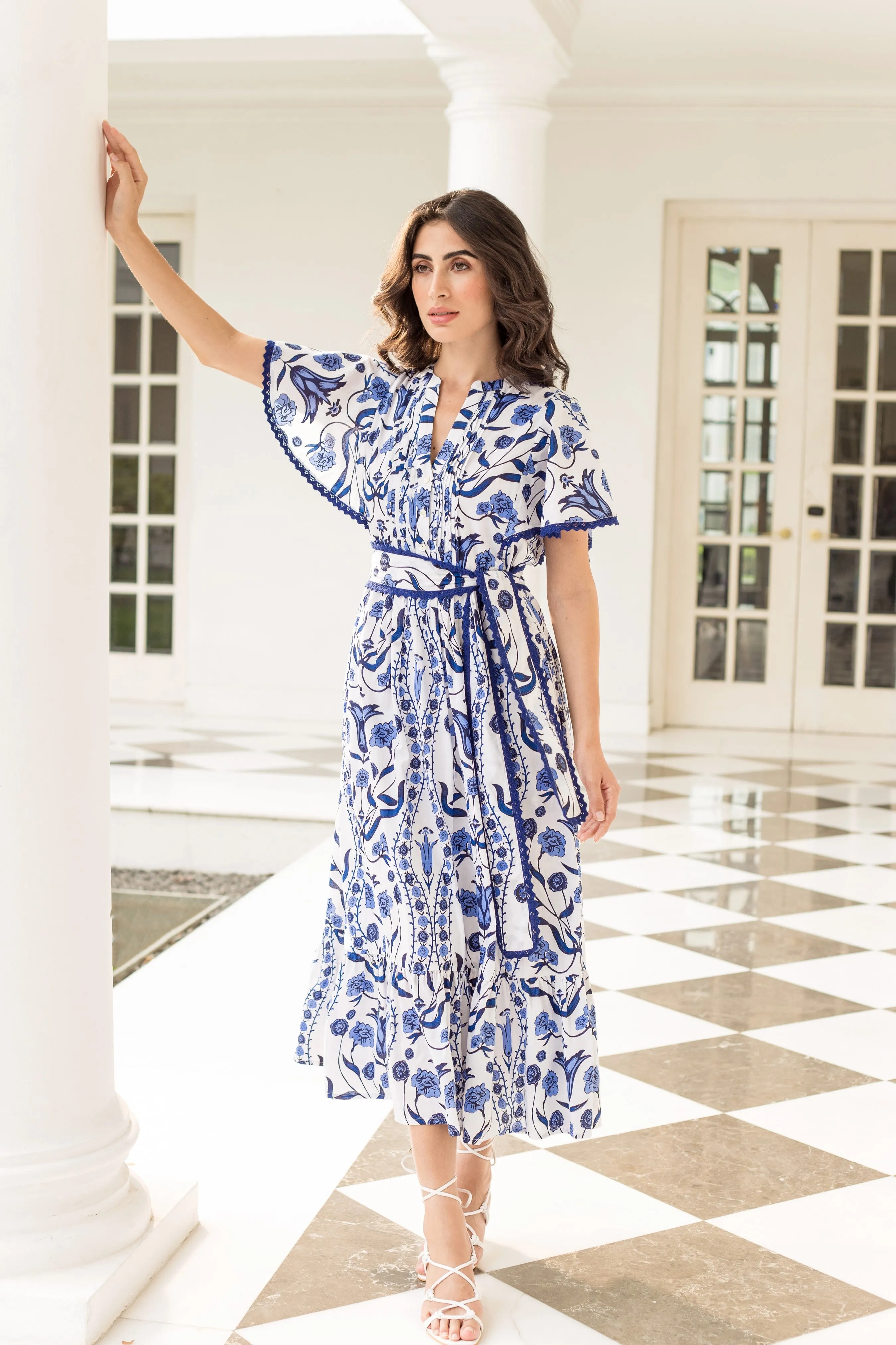 Leni Maxi Dress - Pienza Blue