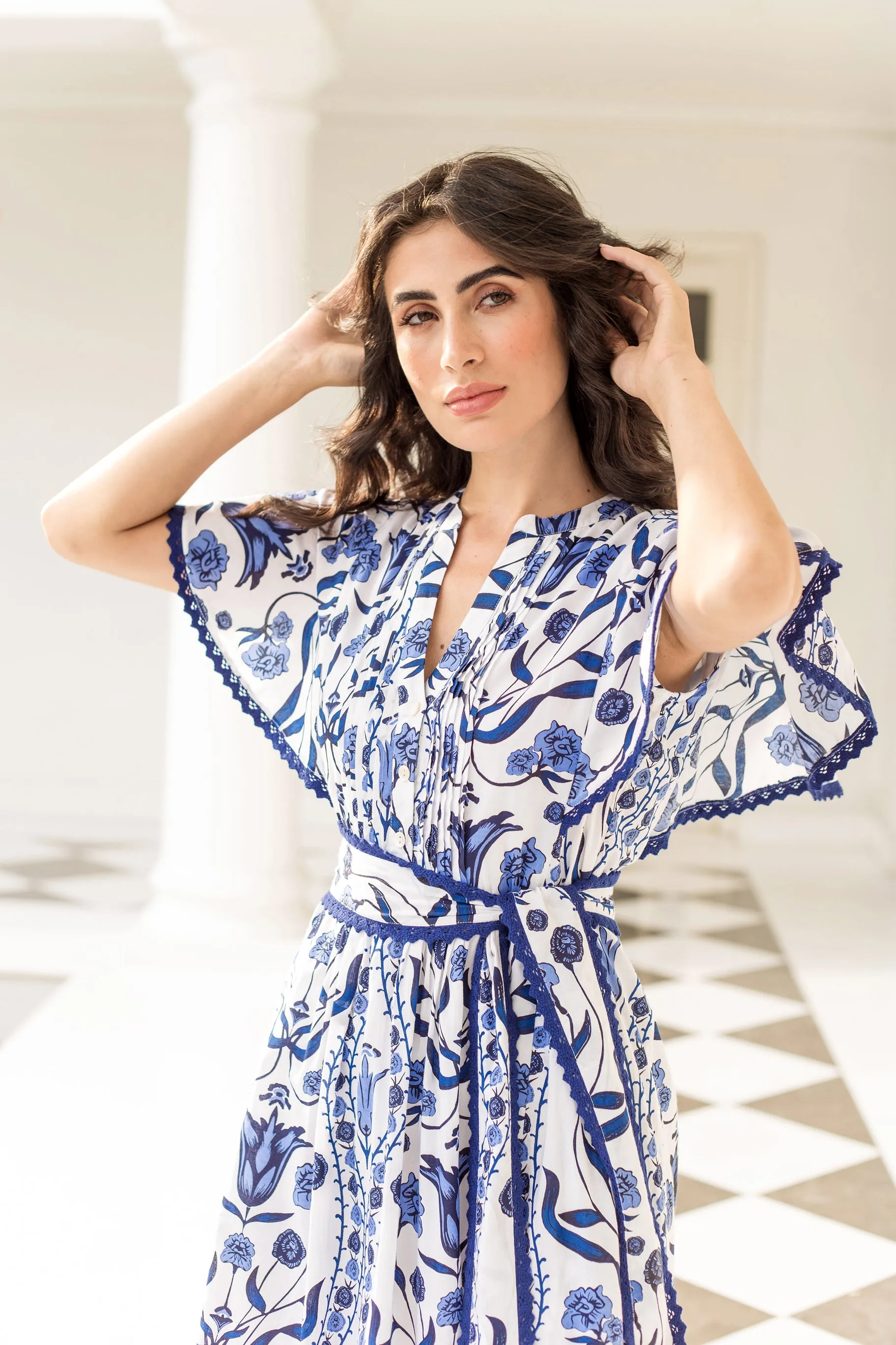 Leni Maxi Dress - Pienza Blue
