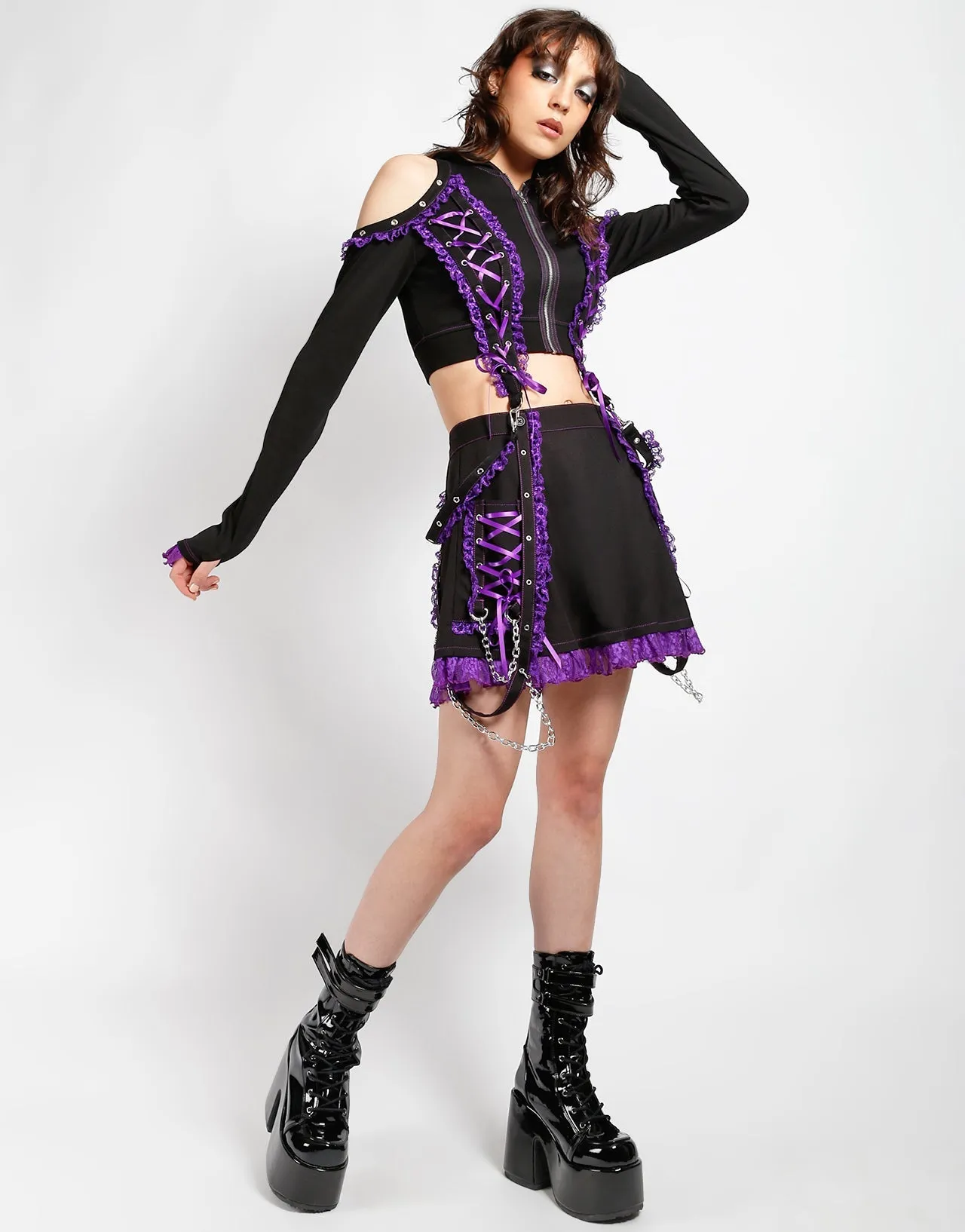 LOLITA SUSPENDER SKIRT PURPLE