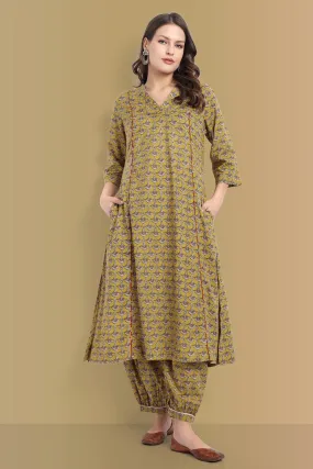 Maira A line kurta Ajrak Print