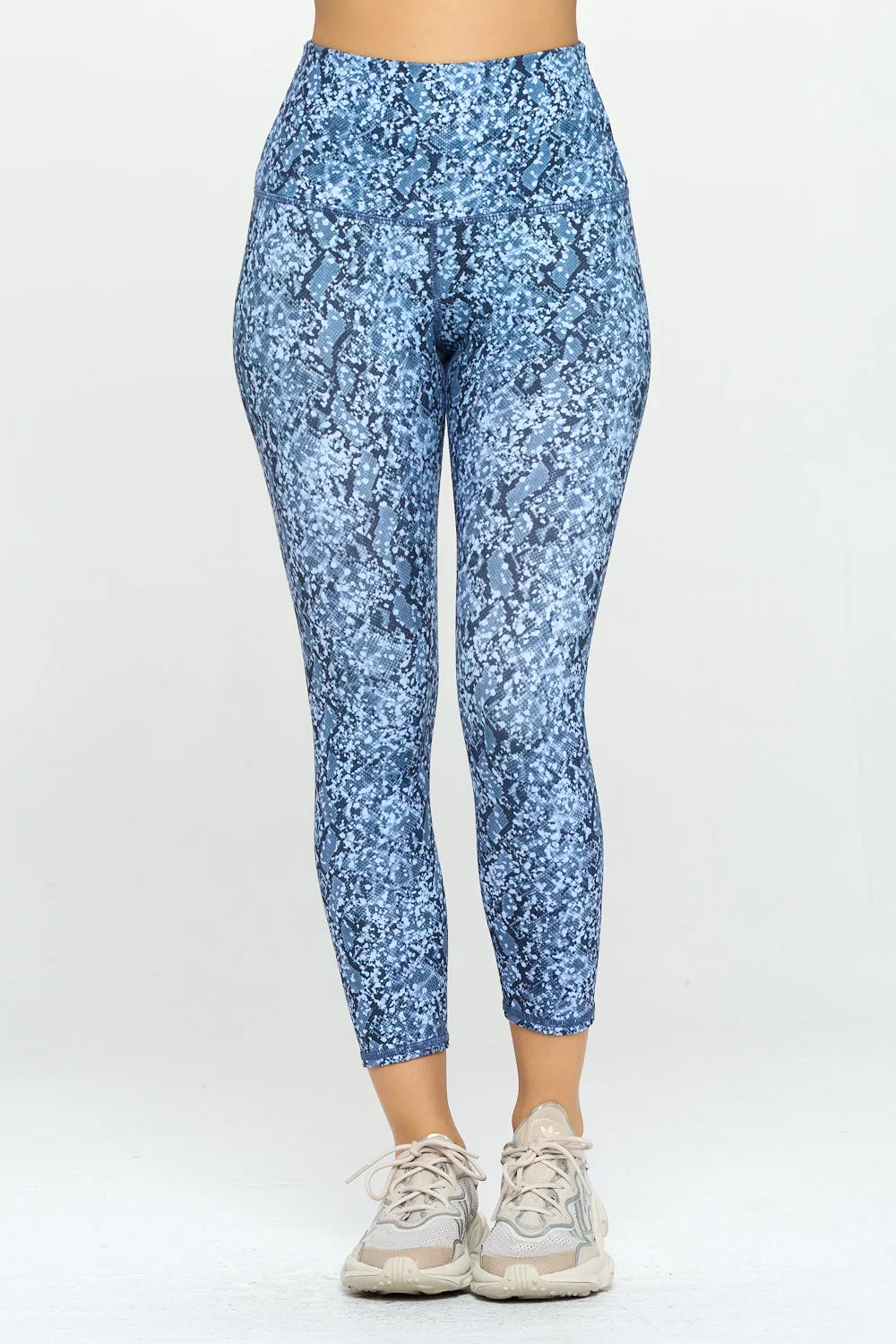 Mia - Two Tone Blue Snake Skin 7/8 Legging (High-Waist) - LIMITED EDITION