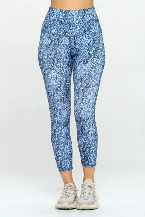 Mia - Two Tone Blue Snake Skin 7/8 Legging (High-Waist) - LIMITED EDITION