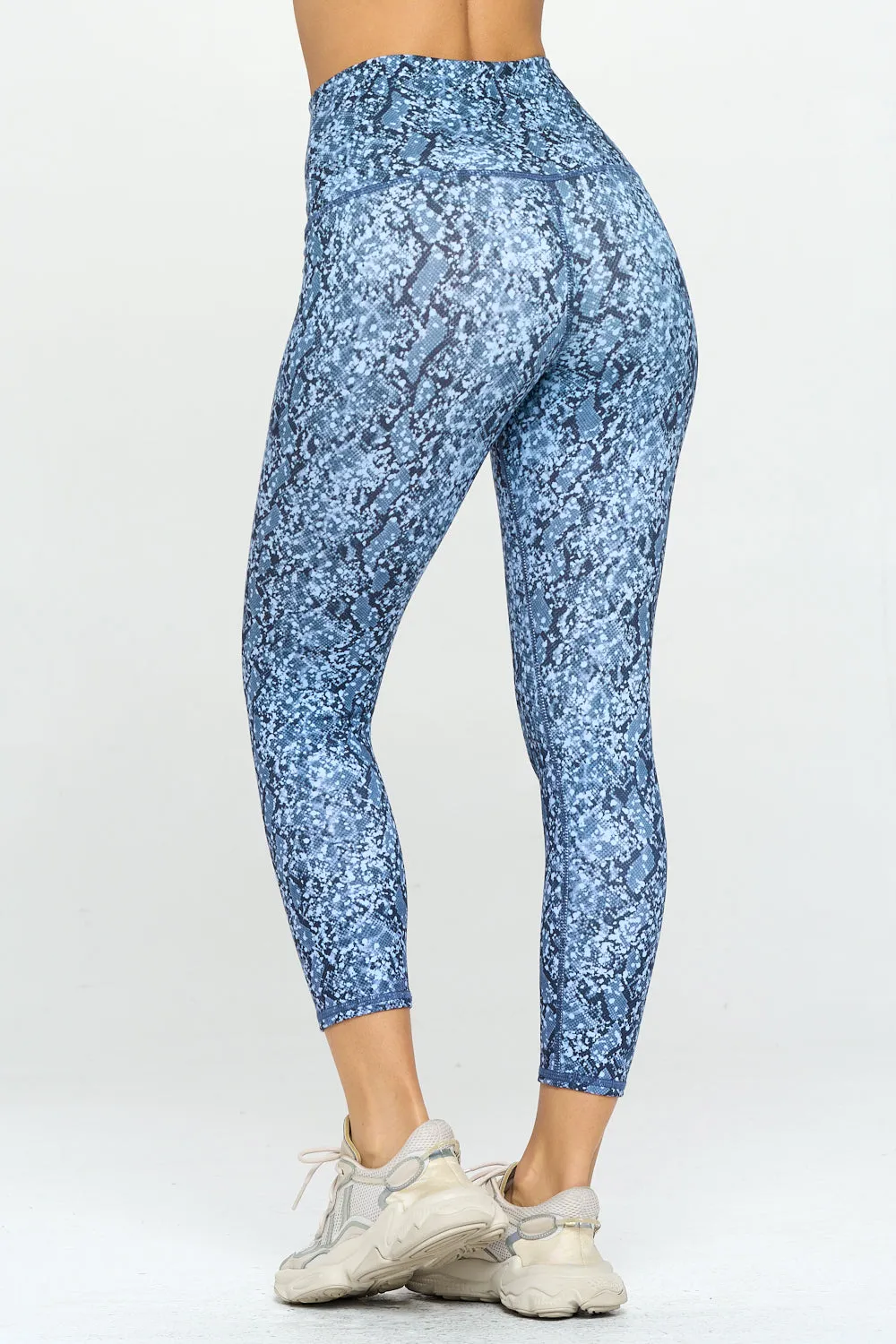 Mia - Two Tone Blue Snake Skin 7/8 Legging (High-Waist) - LIMITED EDITION