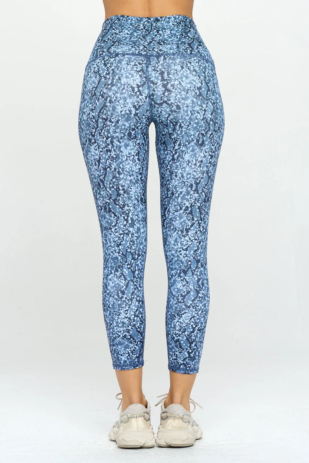 Mia - Two Tone Blue Snake Skin 7/8 Legging (High-Waist) - LIMITED EDITION