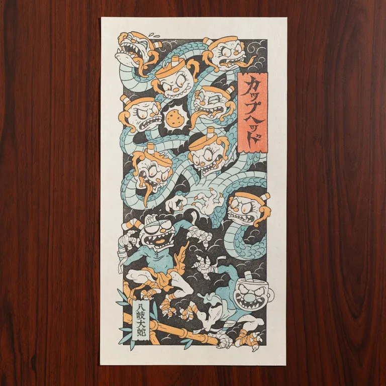 Ms. Chalice - Orochi Limited Edition Woodblock Print (Cuphead)