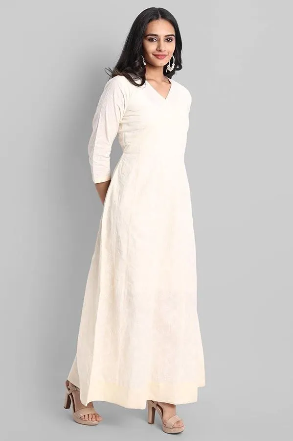 Off-white Cotton Chola Kurta