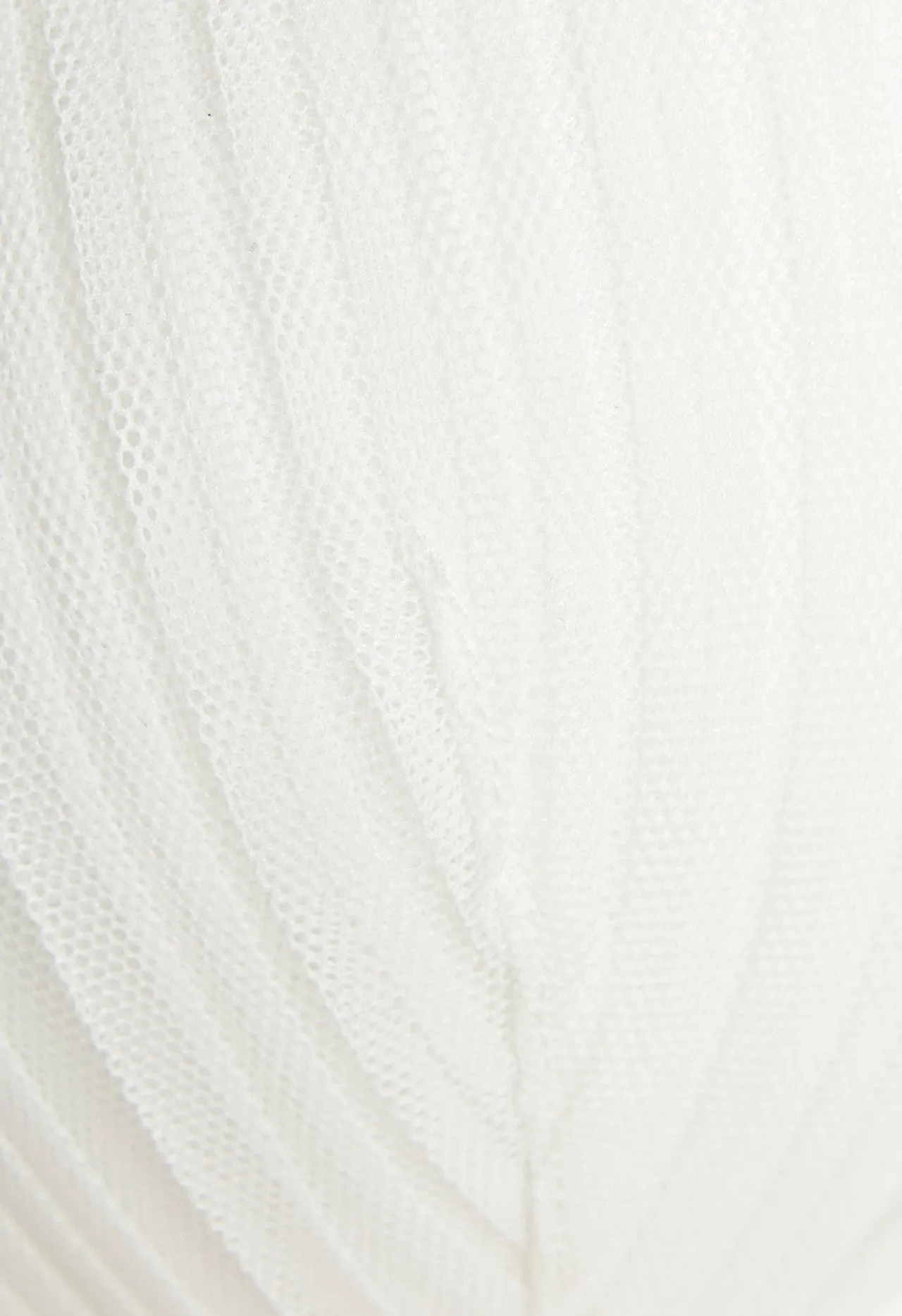 Off-White Push up Bra in Pleated Tulle and Leavers Lace
