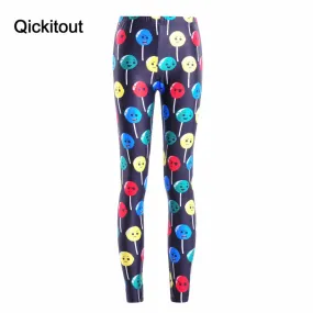 Qickitout Leggings 2016 Summer New Fashion Women Fitness Leggings New Black color lollipop Pants pencil Trousers Jeggings