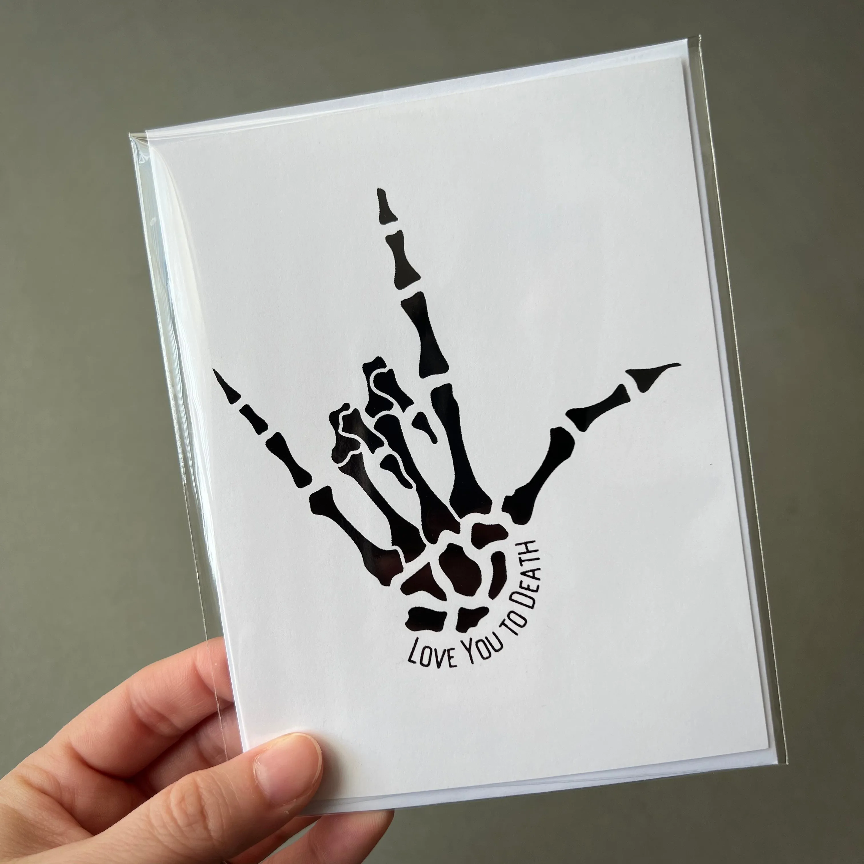 "Love You to Death" Handmade Foil Card