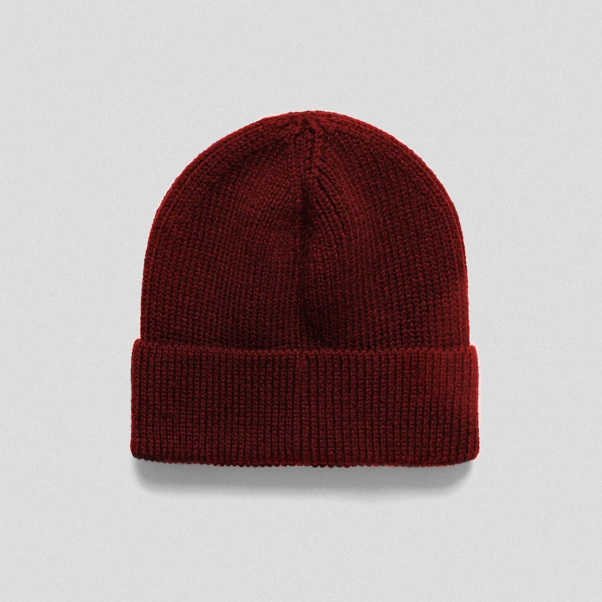 Ribbed Knit Skull Beanie - Maroon