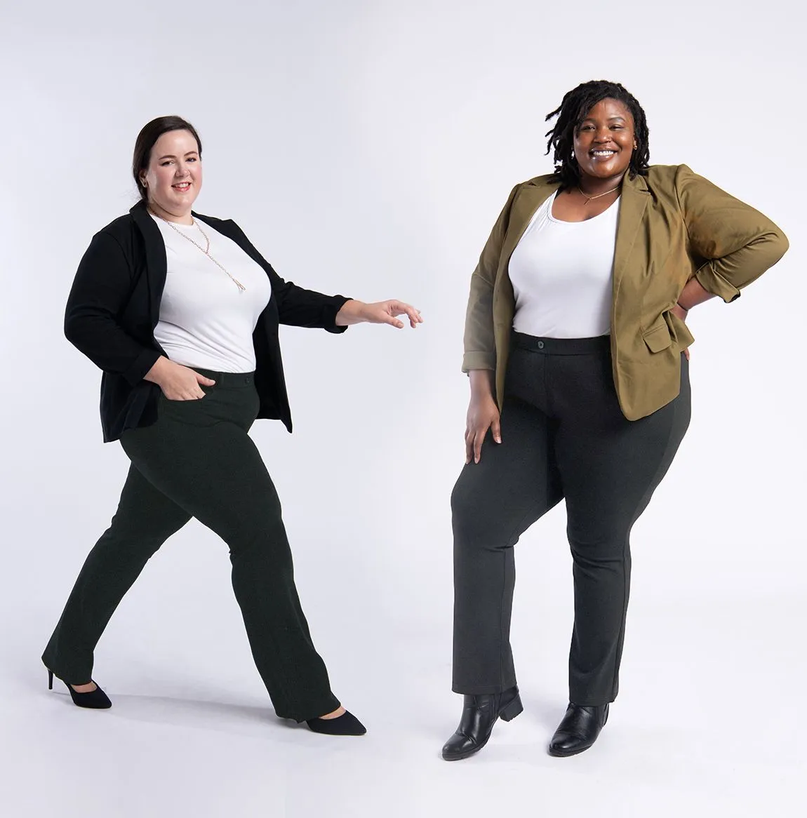 Straight-Leg | 7-Pocket Dress Pant Yoga Pants (Charcoal)