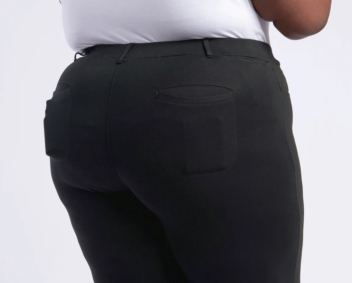 Straight-Leg | 7-Pocket Dress Pant Yoga Pants (Charcoal)