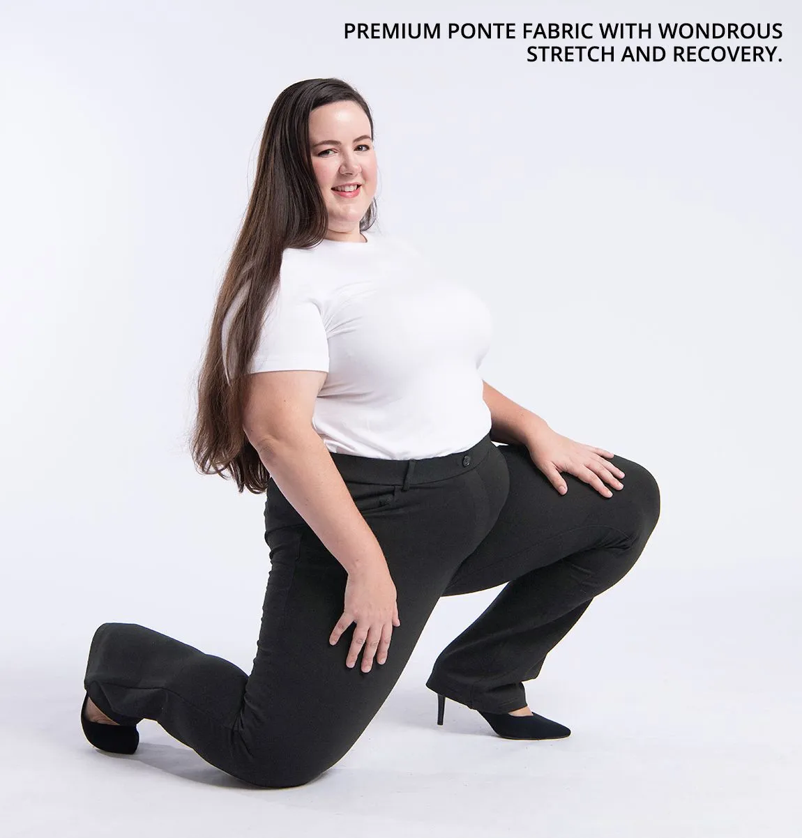 Straight-Leg | 7-Pocket Dress Pant Yoga Pants (Charcoal)