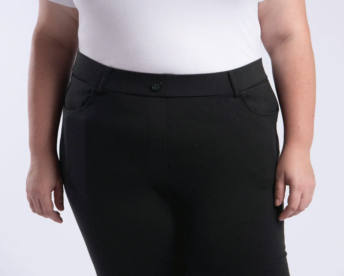 Straight-Leg | 7-Pocket Dress Pant Yoga Pants (Charcoal)
