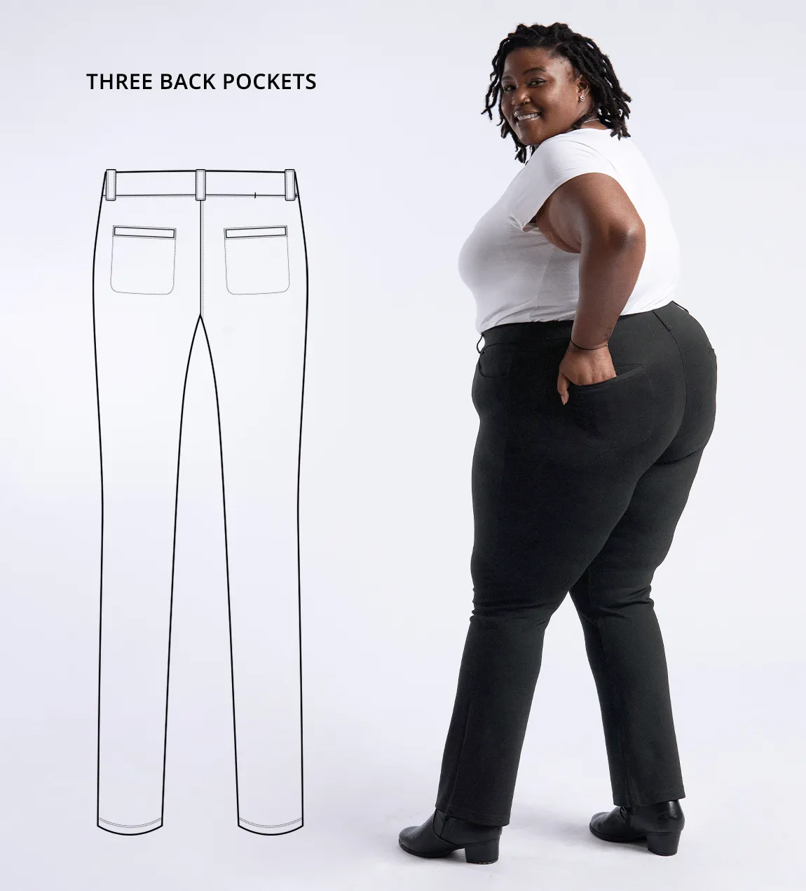 Straight-Leg | 7-Pocket Dress Pant Yoga Pants (Charcoal)
