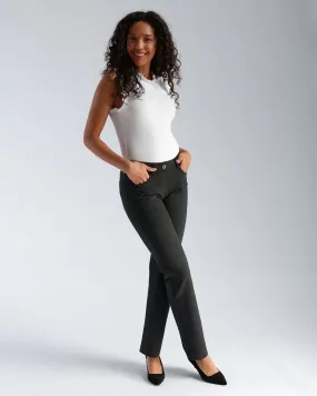 Straight-Leg | 7-Pocket Dress Pant Yoga Pants (Charcoal)