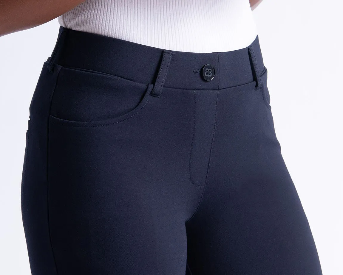 Straight-Leg | 7-Pocket Dress Pant Yoga Pants (Navy)
