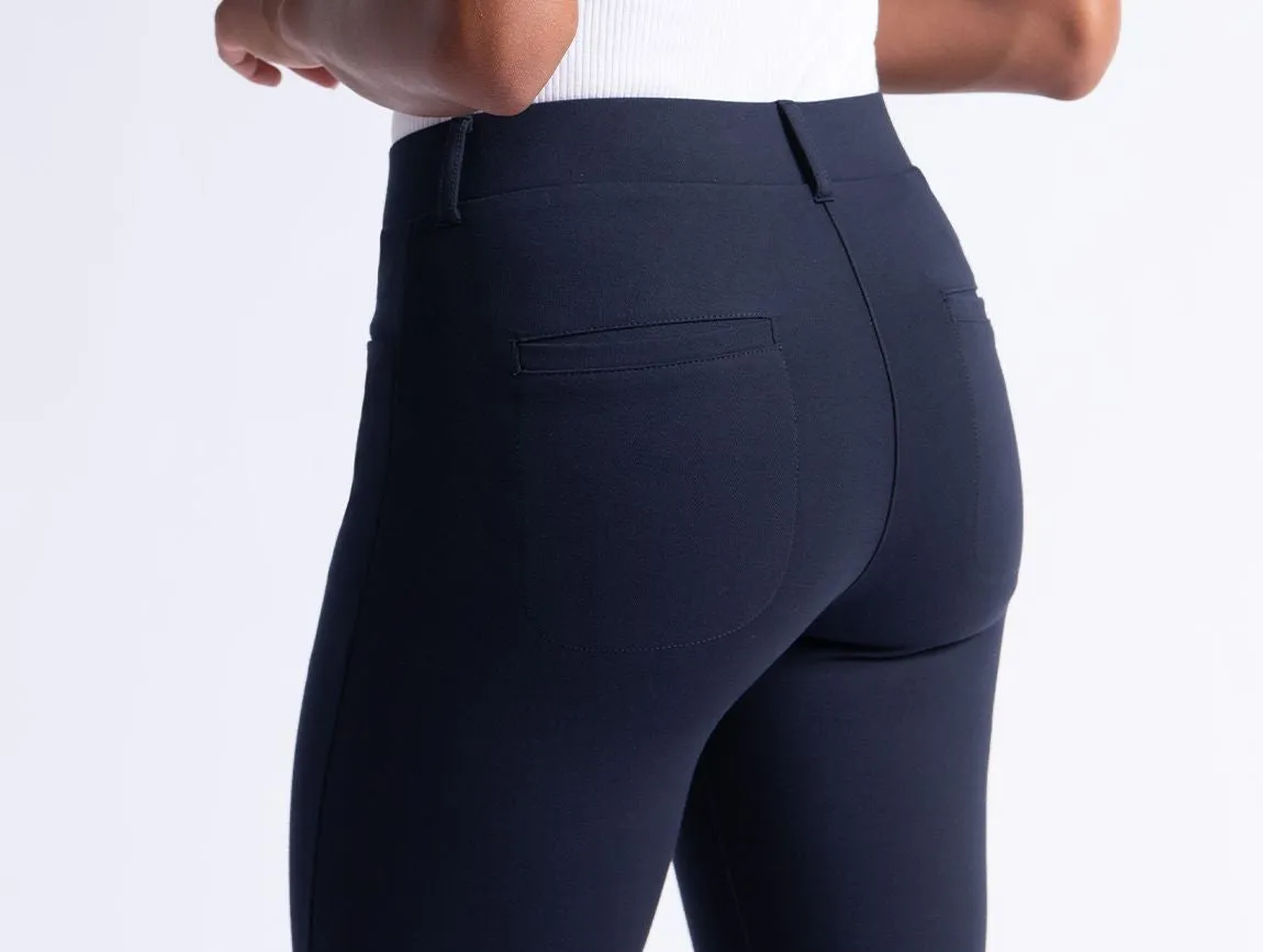 Straight-Leg | 7-Pocket Dress Pant Yoga Pants (Navy)
