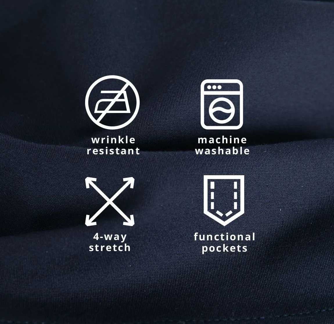 Straight-Leg | 7-Pocket Dress Pant Yoga Pants (Navy)