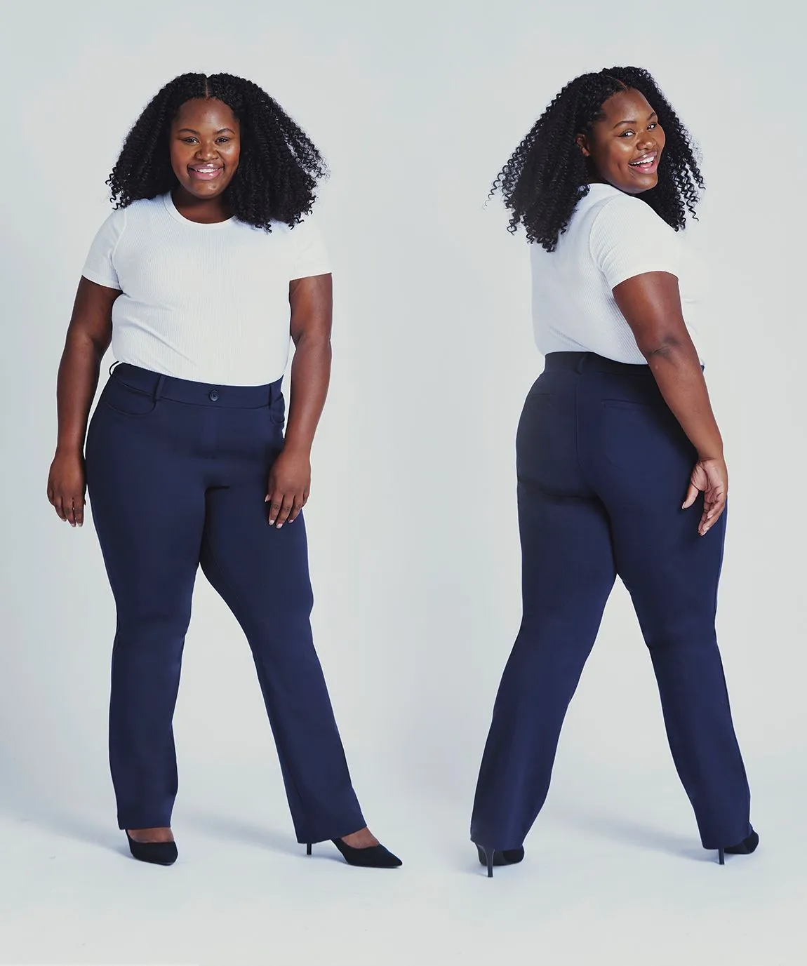 Straight-Leg | 7-Pocket Dress Pant Yoga Pants (Navy)